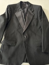 Men  s Italian Black Tuxedo Tux Jacket Formal Wool Giannino Firenze New York 40"