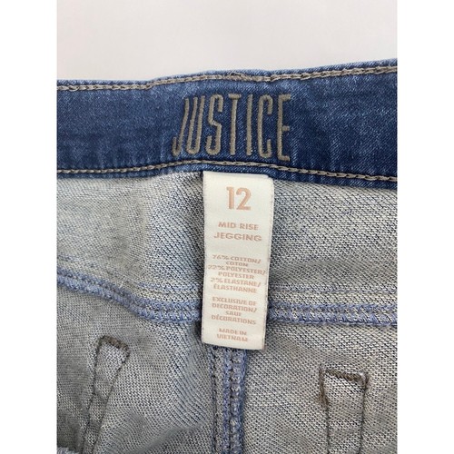 Justice Mid Rise Jegging Jeans Blue - Girls Size 12 - Picture 7 of 9