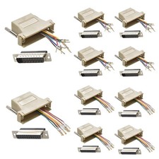 10 PCS DB25 to RJ45 Modular Adapter Kit 5 Male 5 Female Serial Port Converter