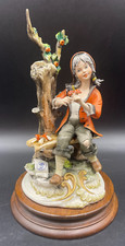 STATUA STATUETTA SOPRAMMOBILE Ragazza Fanciulla con funghi Capodimonte SARTORI