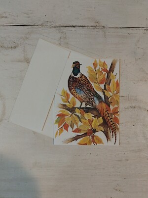 Vintage John Cornacchio, Ring-Necked Pheasant Bird Note Card 1999