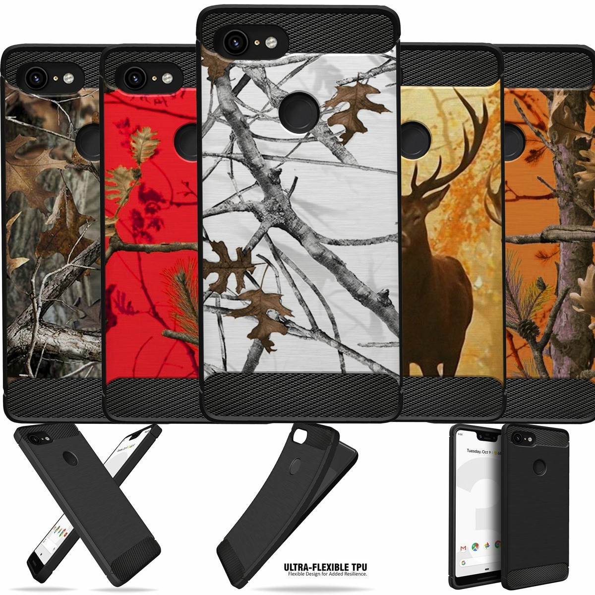 For Note 10+/ Note 10 Plus Camo Case TPU Carbon Fiber Texture Flexible Cover