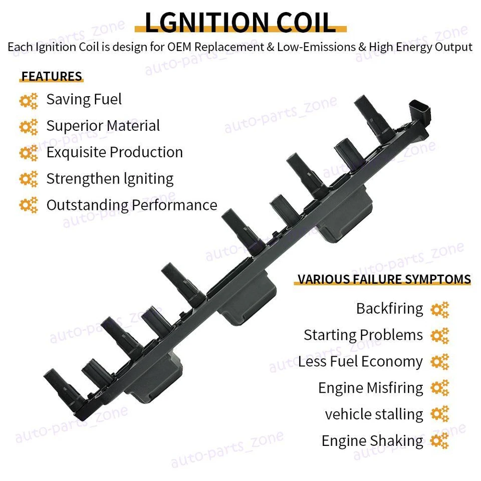 Juego de bobinas de encendido y 6 bujías para Jeep Grand Cherokee TJ Wrangler 4,0 L UF296 Foto 2 de 4