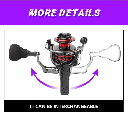 DEUKIO Fishing Reel 3000-7000 Max Drag 12KG Spinning Reels Metal Spool carretilh - Picture 12 of 25