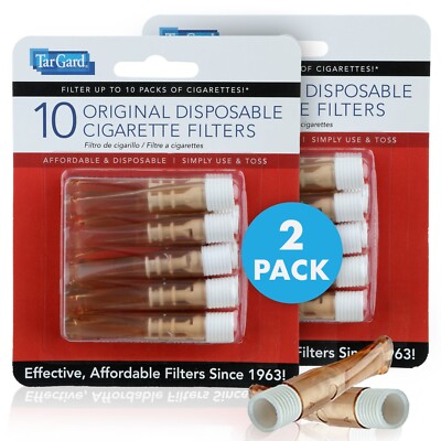 TarGard Disposable Amber Cigarette Filters 20 Pack Tar Gard Guard Stop Tar  Block