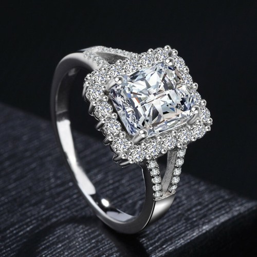 5ct Square Cut AAA Cz Wedding Party White Gold Filled Engagement Ring Size 5-10 - Picture 5 of 10