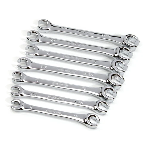 STEELMAN PRO 7-Piece Metric and SAE 6-Point Flare Nut Wrench Set 78323