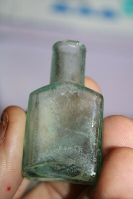 Antique, 2 1/8'' Blue, Square, Medicine Bottle, Item # A - 3959