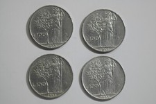 100 LIRE MINERVA 1° TIPO 1955  ANNO RARO. LOTTO DI 4 MONETE CIRCOLATE.