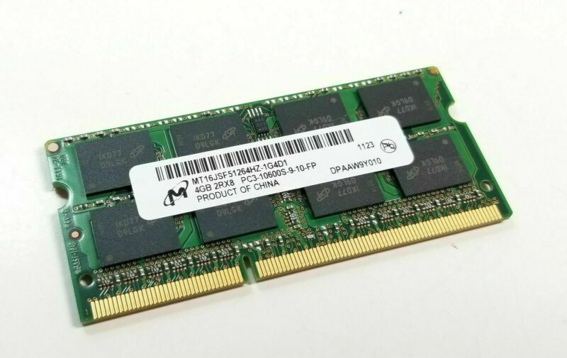 Barrette RAM 4 Go DDR3L PC3L-10600S Pour Portable - Micron, Modèle MT16KTF51264HZ, Occasion Testée