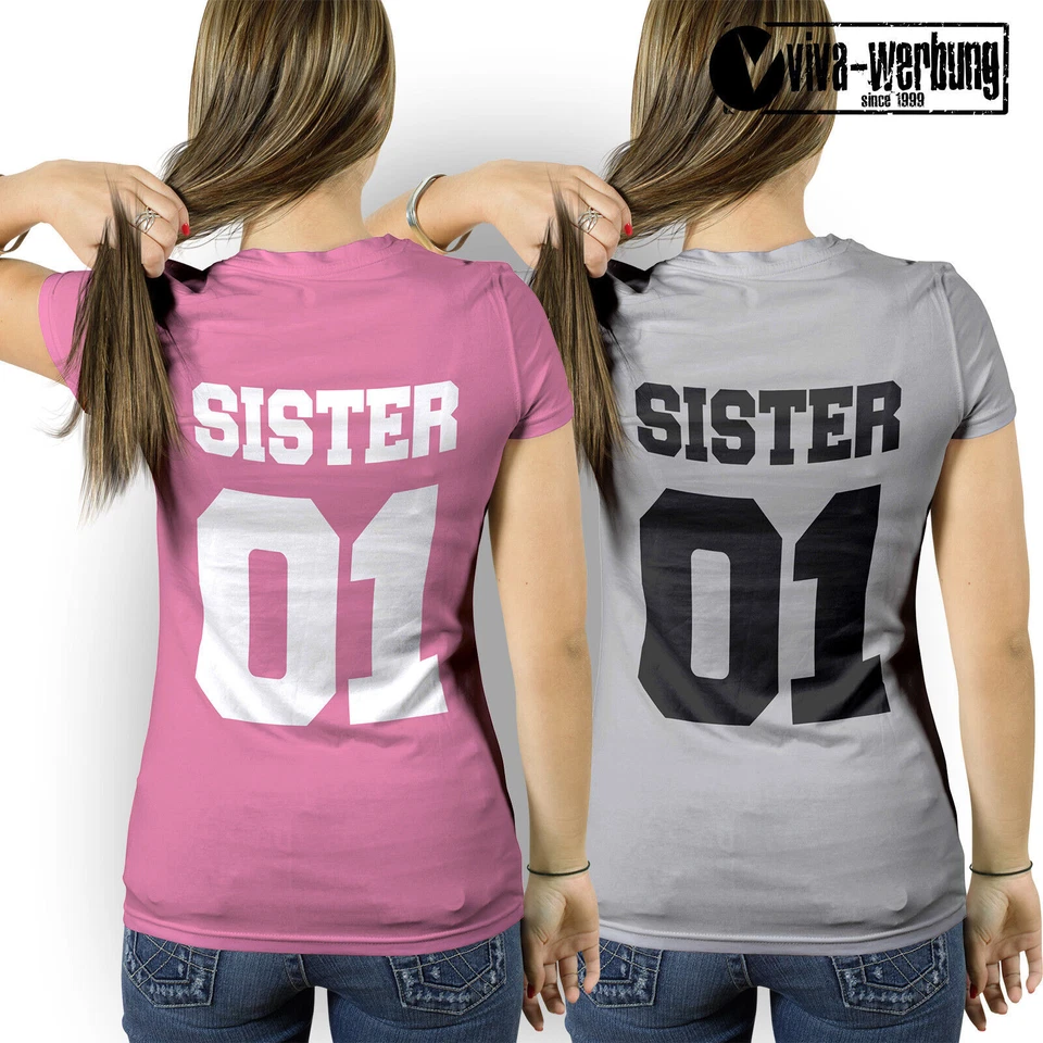 Sister 01 T-Shirt best friends freunde T-Shirt für beste Freundinnen Geschenk - Bild 2 von 4