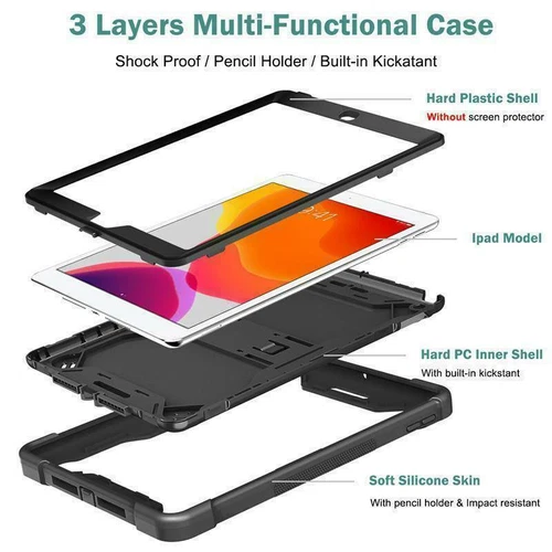 For iPad 5/6/7/8/9/10th Mini Air Pro 11" Shockproof Rugged Stand Hard Case Cover - Picture 24 of 53
