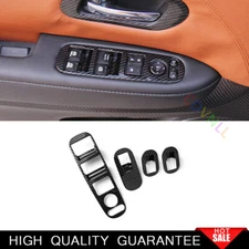 For Honda HR-V Vezel 2016-2022 Carbon Fiber Window Lift Panel Switch Cover Trim