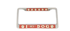 I Heart My Dog Raised Letters License Plate Frame
