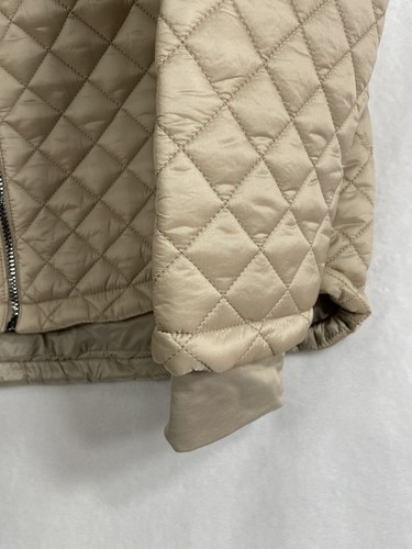 BCBG Maxazria zip front Puffer Down Metallic Tan Jacket size XL retail $248 - Picture 9 of 9