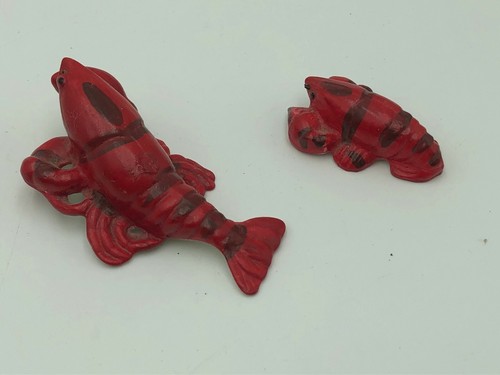 Vintage 2 Piece Bone China Red Lobster Figurine Ocean Decor 3" 2" JAPAN G - Picture 4 of 9
