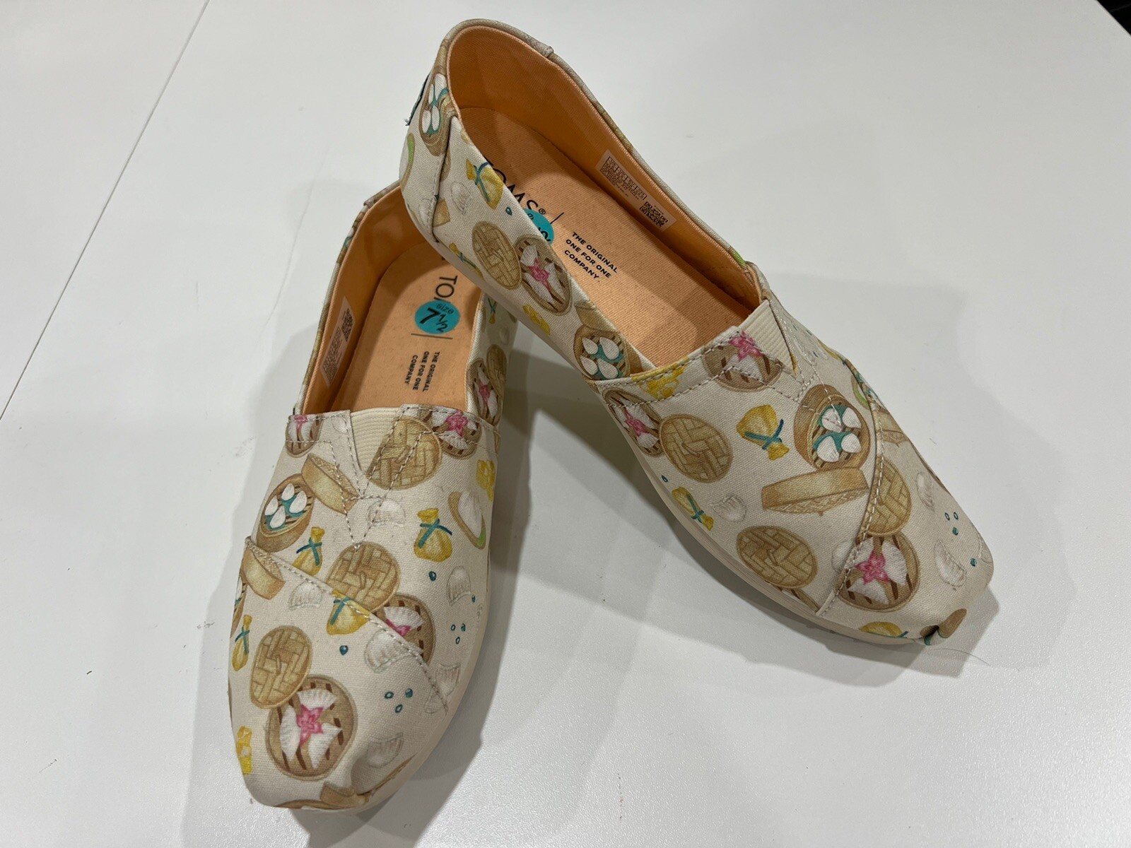 Toms Alpargata Natural Dumplings Print Slip On Canvas Shoes