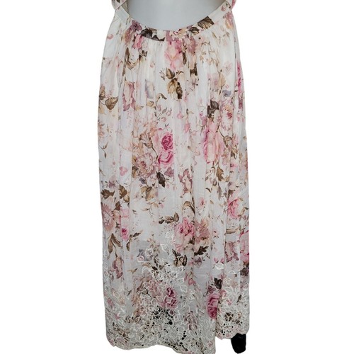 Zimmerman Fab Eden Dress Cream Floral size 0 Strappy Cut-Out Embroidered Midi - Picture 7 of 15