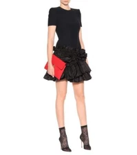 NWT Alexander McQueen Black Dropped Skirt Ruffle Dress Size 44/US 8 $2,395