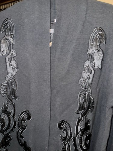 Johnny Was M Black Wool Blend Dressy Coat Silk Lining Jacket Satin Accents NWT - Picture 13 of 22