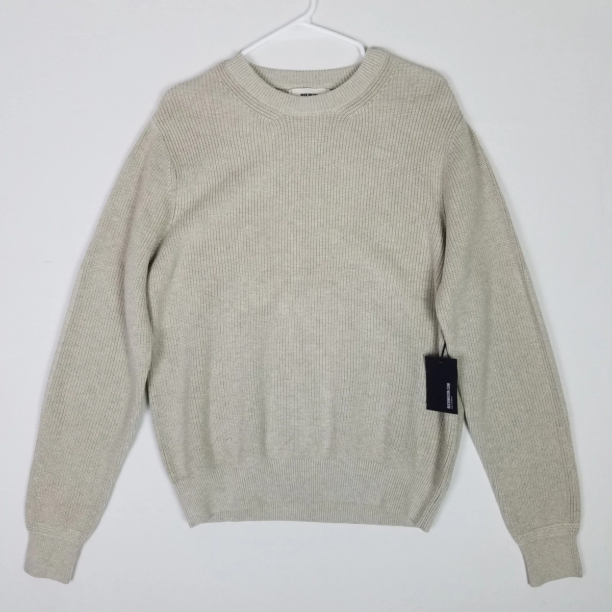 Buck Mason Seafarer Cotton Cashmere Wool Oatmeal Crewneck Sweater Large NWT  | eBay