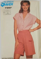 Simplicity 7397 Sewing Pattern Side Button Shorts Shirt Size 10 12 14