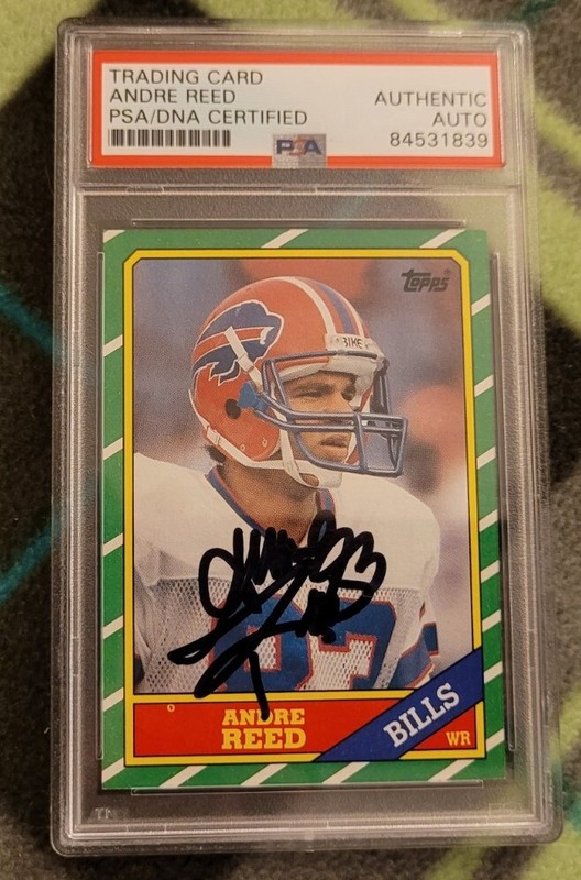 Andre Reed signed autographed 86 Topps Football Rookie Card RC IP Auto PSA Bills