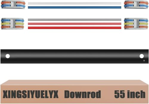 55" Ceiling Fan Downrod - Black, Threadless, High Load Capacity, Easy Install - Picture 2 of 4