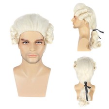 Halloween Adult Lawyer Judge Wig Barrister Court Fancy Dress Cosplay Wig Props 
