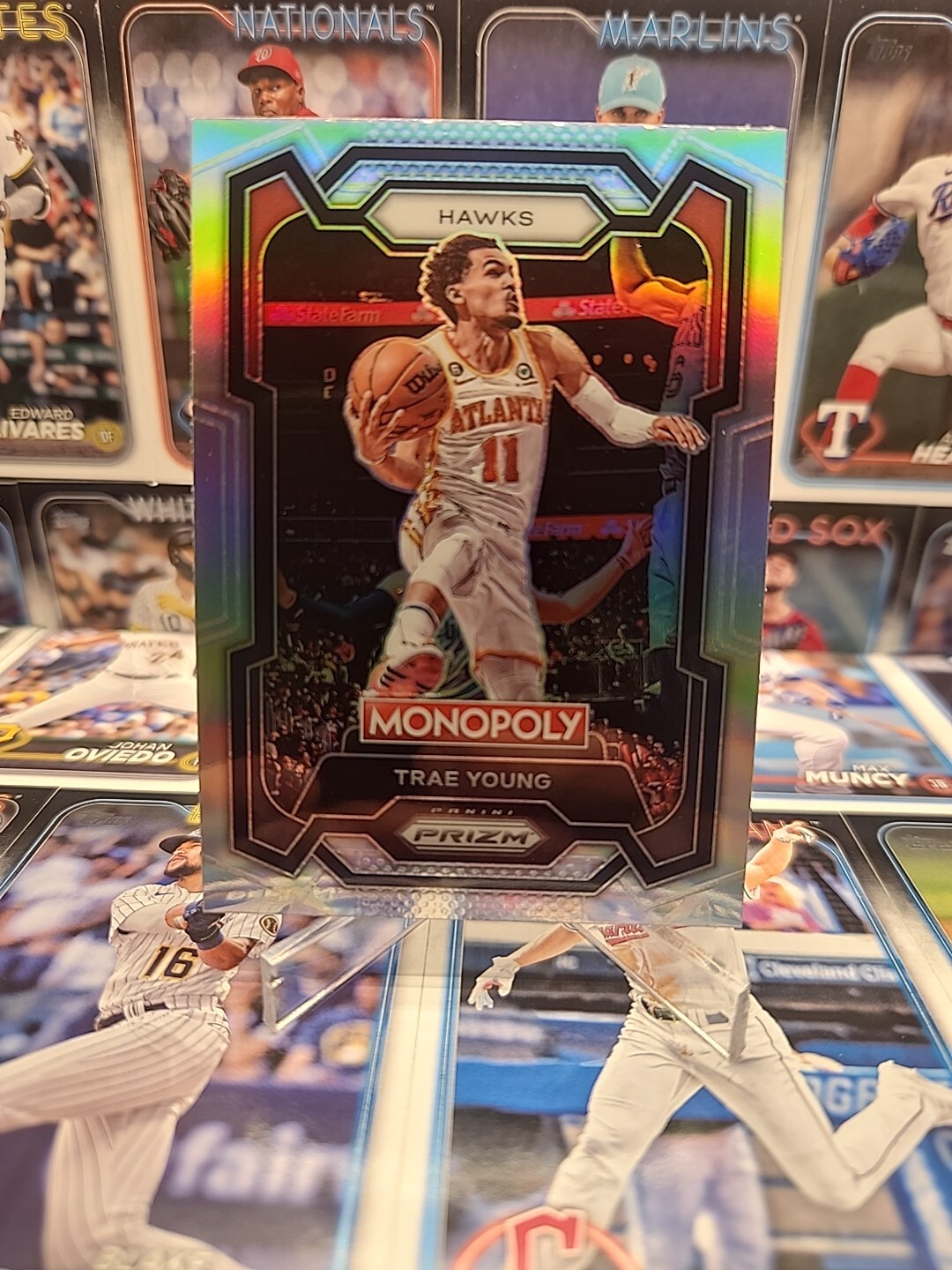 2023-24 Panini Prizm Monopoly #4 Trae Young Silver
