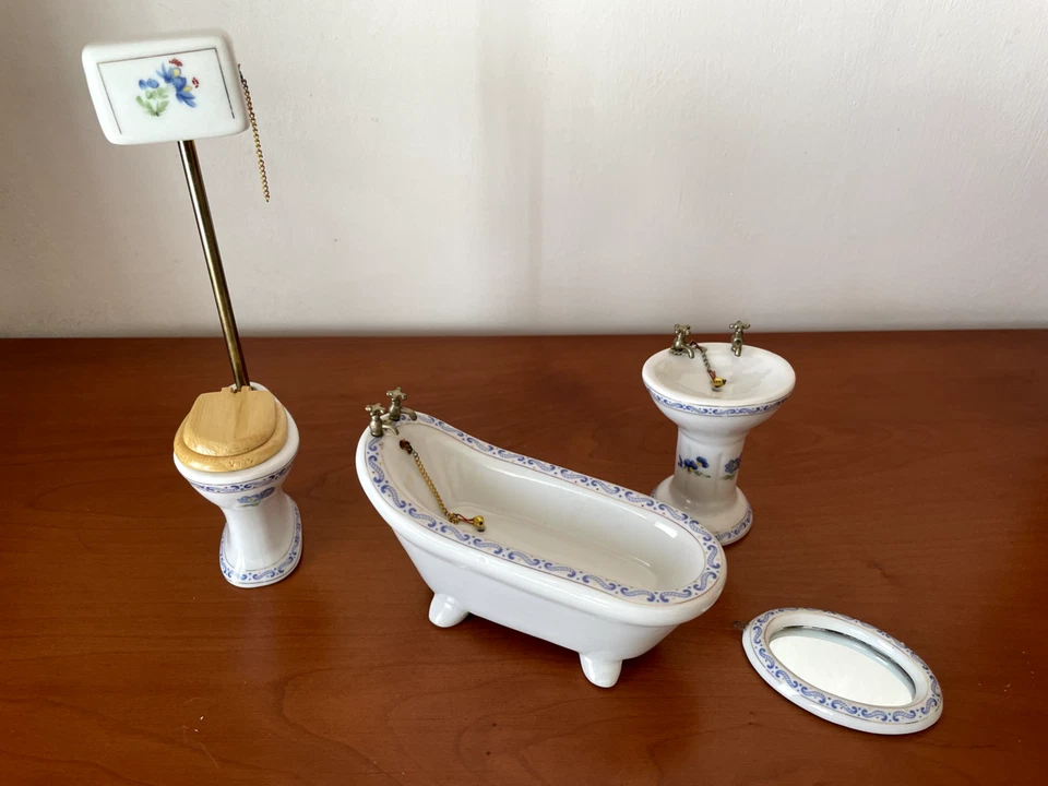 DOLLS HOUSE CASA DELLE BAMBOLE BAGNO BATHROOM  SET  1:12 DOLLS HOUSE EMPORIUM - Bild 3 von 3