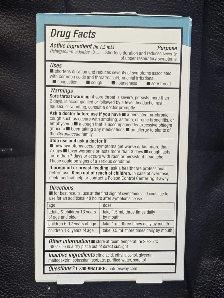 NATURE'S WAY UMKA COLDCARE 1 FL OZ  EXP:2/27 - Image 2 of 2