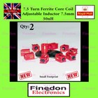 2 x 7.5T Miniature Ferrite Core Coil 50 - 100 nH 7.5mm Inductor Adjustable