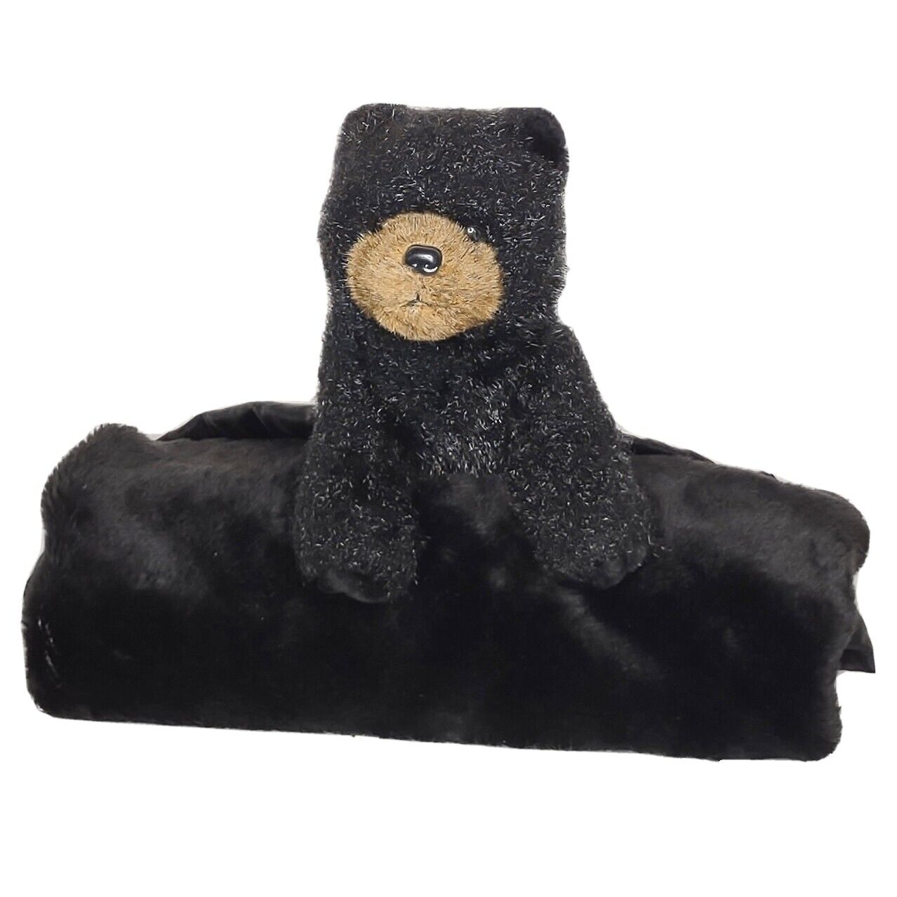 My Banky Lori Turner Black Bear Bob Soft Cozy Satin Trim Plush Blanket 42
