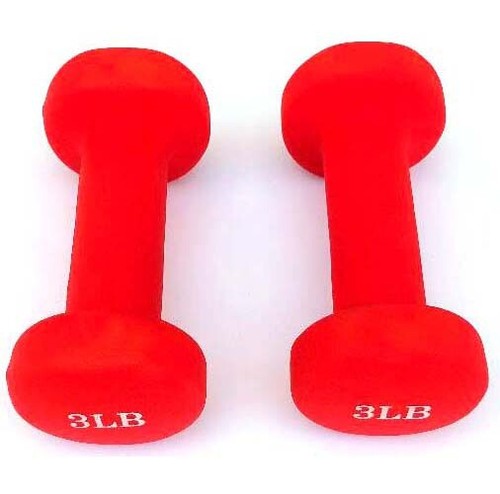 One Pair 3 LB Neoprene Coated Dumbbell Weights - Picture 4 of 5