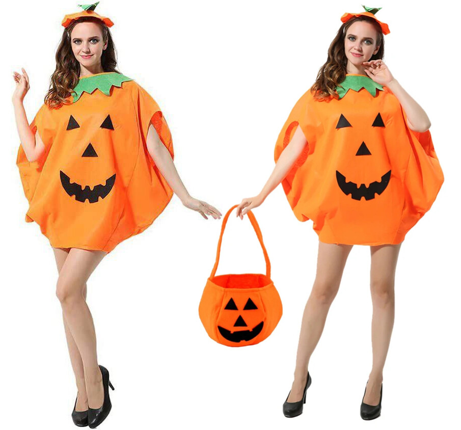 3Pcs Adults Novelty Pumpkin Halloween Fancy Dress Party Universal