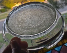 Anchor Hocking VASE or  PUNCH BOWL STAND (BASE ONLY) 7" CLEAR TEXTURED (4 AVAIL)