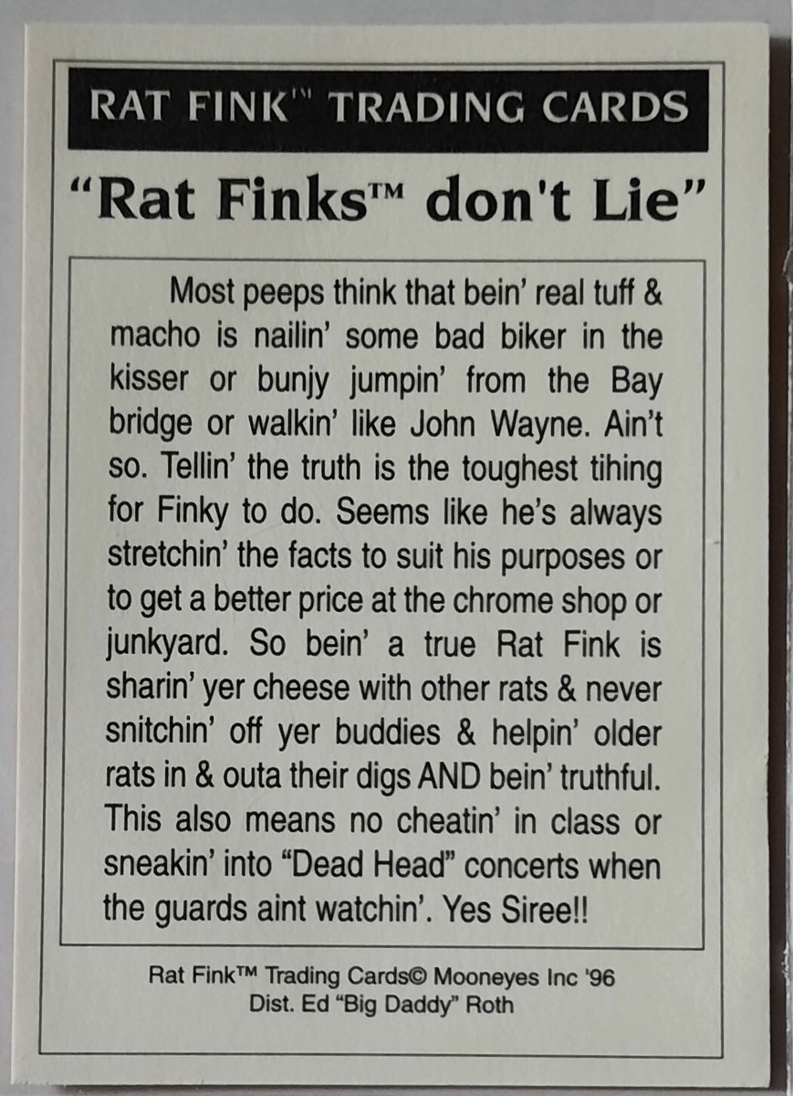 ラットフィンク  トレイディングカード エドロス  TRADING CARDS 1996 Rat Fink card CHROME SHOP KID by Ed 
