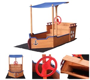 Sandkasten Boot Schiff Holz Holzsandkasten Geheimversteck Piratenboot Dach Sand Ebay