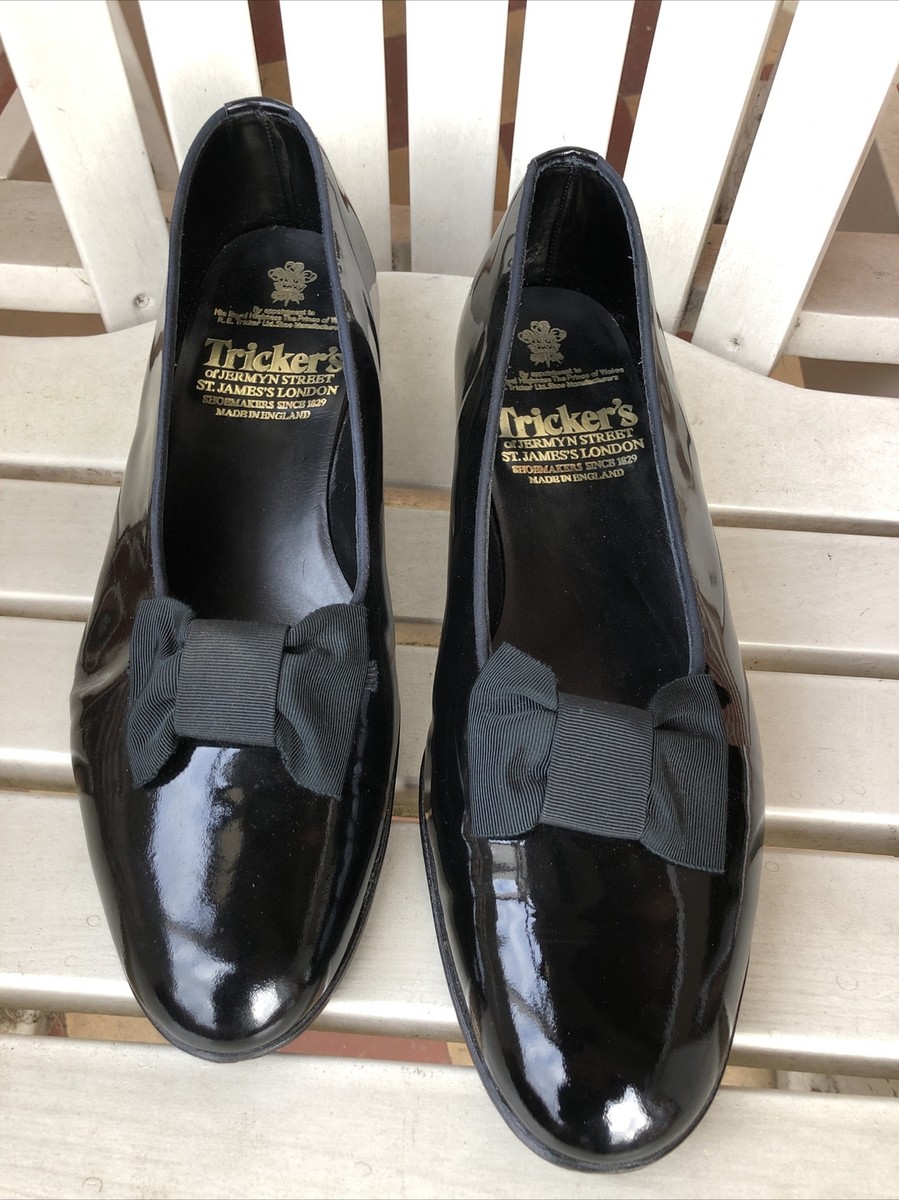 RARE TRICKER'S Black Patent Leather Opera Pumps EU UK