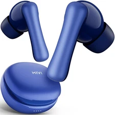 Mivi DuoPods i2 True Wireless Earbuds, 45+ Hrs Playtime, HD Call Clarity, Blue,