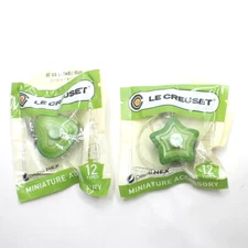 Le Creuset Mini Strap Set of 2 Green Heart & Green Star Pepsi NEX Japan Unopened