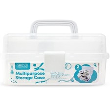 Clear Medium Two Tray Multi-Purpose Storage Organizer for Jewelry Arts Crafts