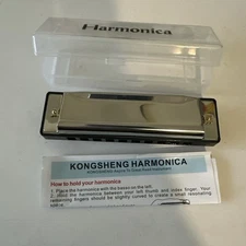 KONGSHENG 10 Hole Blues Beginner Harmonica. Ships Free 