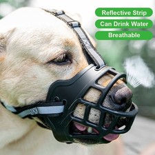 Adjustable Dog Muzzle Silicone Breathable Strong Basket Dogs Mouth Muzzles USA