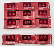  48 CHRISTMAS C-7-1/2 REPLACEMENT BULBS PINKISH RED AND ORANGE