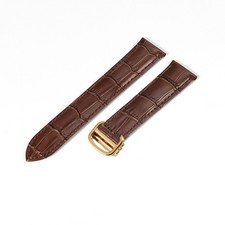 For Cartier Tank Crocodile Grain Single Tailed Genuine Leather Watch Strap 16-25