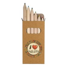 6 x 'I Love South Africa with Heart' Short Colour Pencils PE00074160