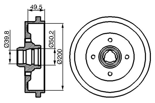 2X Bremstrommel Bosch 0 986 477 041 FüR Seat Audi Skoda VW 80 Cordoba Passat B3-image