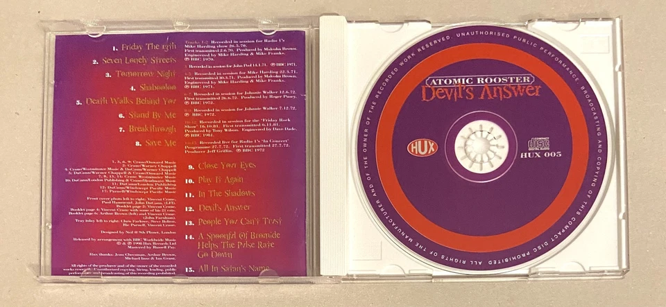 🎸 ATOMIC ROOSTER: Devil's Answer (12 BBC session recordings + 3 Live) CD - Bild 2 von 3